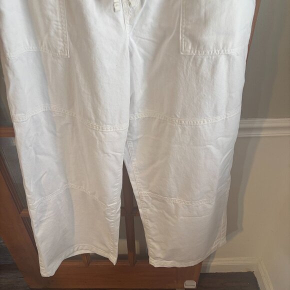 GAP High Rise Pull-On Wide-Leg Utility Jeans SZ: XL/ WHITE - Picture 5 of 15